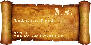 Maskovics Anett névjegykártya